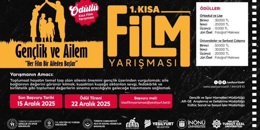 1. Kısa Film Festivali’nde Son Başvuru 15 Aralık!