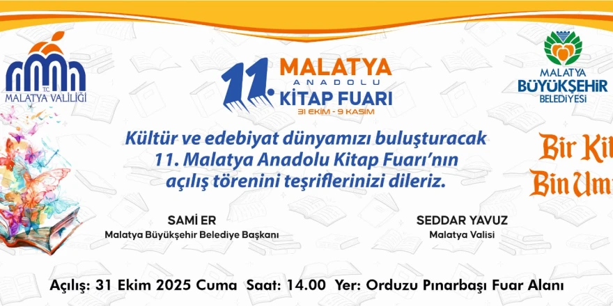 11. Malatya Anadolu Kitap  Ve Kültür Fuarı Açılıyor