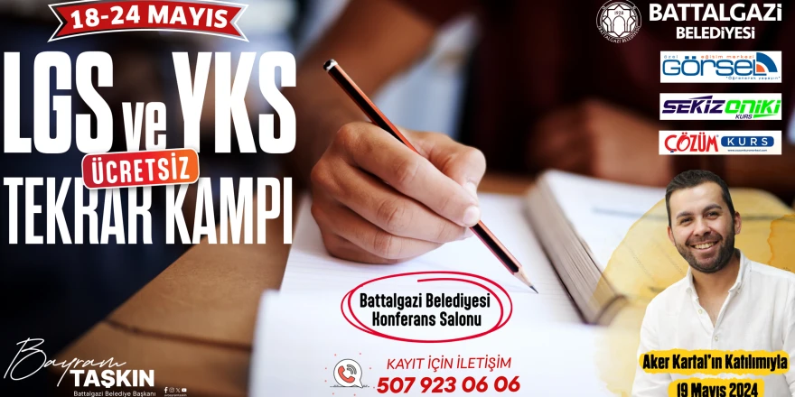 Battalgazi Belediyesi’nden gençlere ücretsiz LGS ve YKS kampı