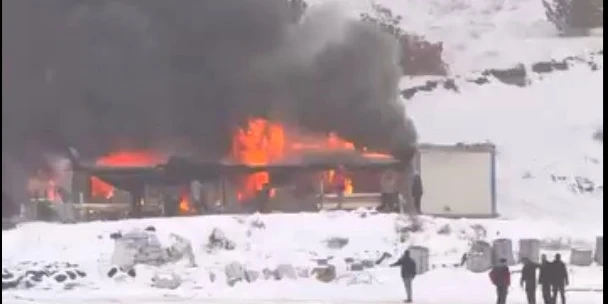 Battalgazi’de TOKİ Şantiyesinde Yangın