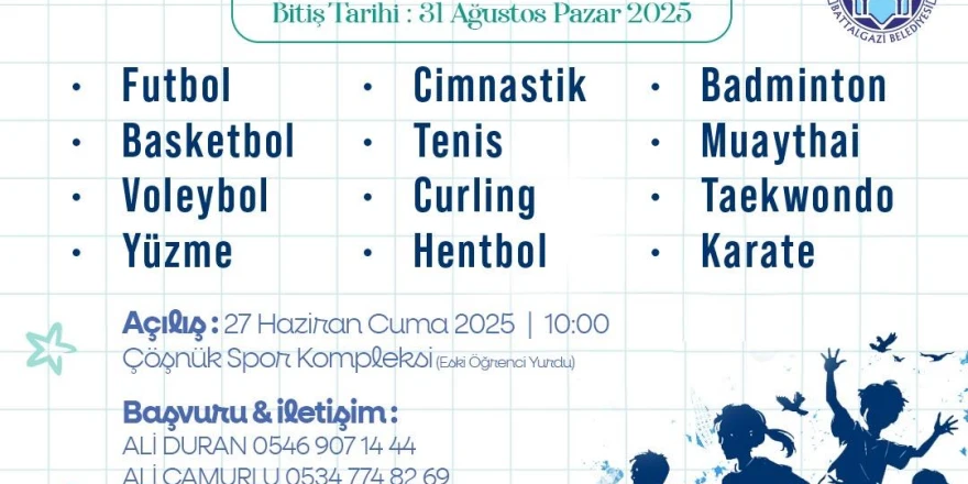 Battalgazi’de Yaz Spor Okulları Başlıyor
