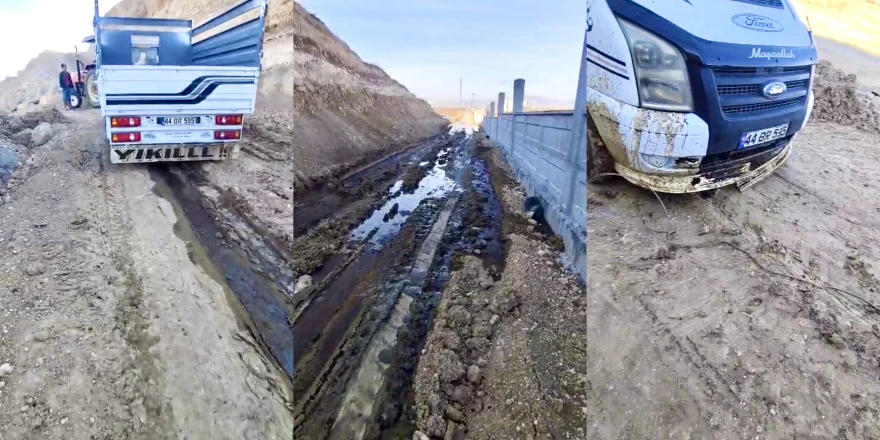 Biyogaz Atıkları Yolu Döküldü, Süt Üreticisi Saatlerce Mahsur Kaldı