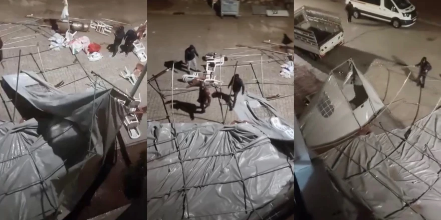 Doğanşehir’de Fırtına Taziye Çadırını Uçurdu