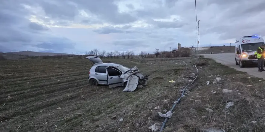 Doğanşehir’de Kontrolden Çıkan Otomobil Takla Attı