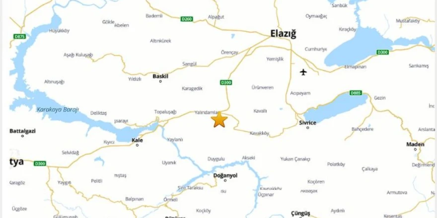 Elazığ'da 4.2 büyüklüğünde deprem
