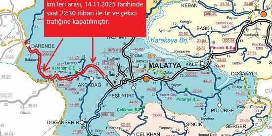 Gürün–Darende–Malatya Yolu Ulaşıma Açıldı