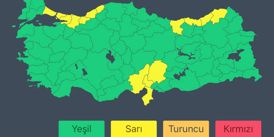 İçişleri Bakanlığı 56 il için kuvvetli yağış uyarısı yaptı