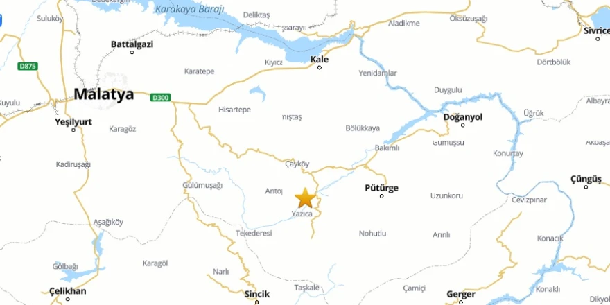 Malatya Pütürge’de 3.9 Şiddetinde Deprem