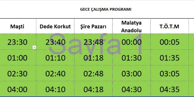 MOTAŞ GECE SEFERLERİ İLE MALATYALILARIN HİZMETİNDE