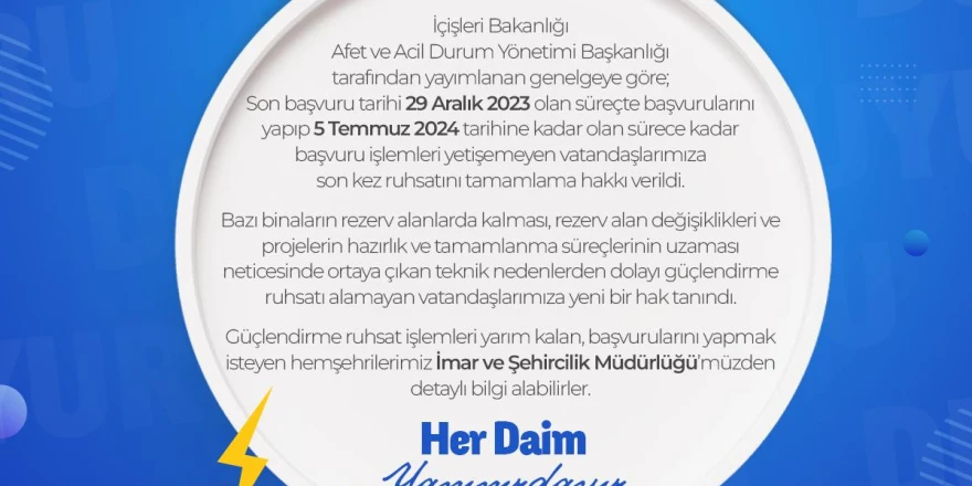 Orta Hasarlı Binalar İçin Ruhsat Başvuru Süresi Son Kez Uzatıldı