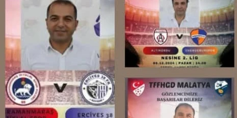 TFF MHK Malatyalı Gözlemci Ve Hakemlere Görev..