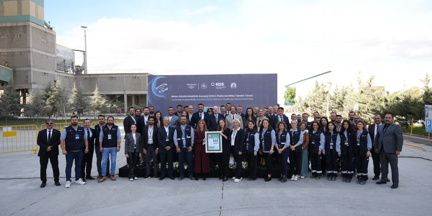 Türkiye’nin ilk ‘Platin’ CSC Sertifikalı çimento fabrikası olan Limak Anka Çimento Fabrikası’na sertifikası takdim edildi