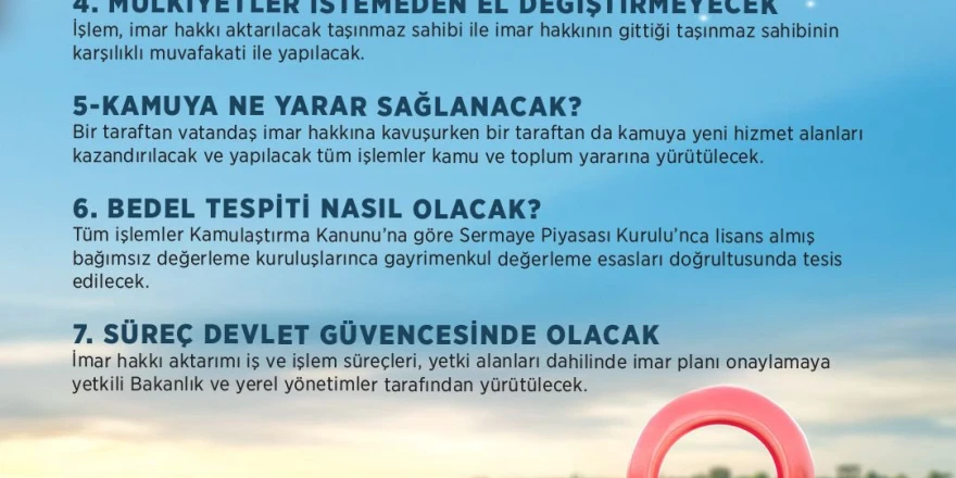 Vatandaş imar hakkına kavuşacak, kamu hizmet alanları artacak