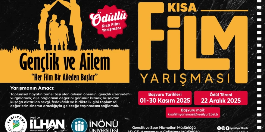 Yeşilyurt Belediyesi ‘Gençlik Ve Ailem’ Temalı Ödüllü Kısa Film Yarışması Düzenliyor