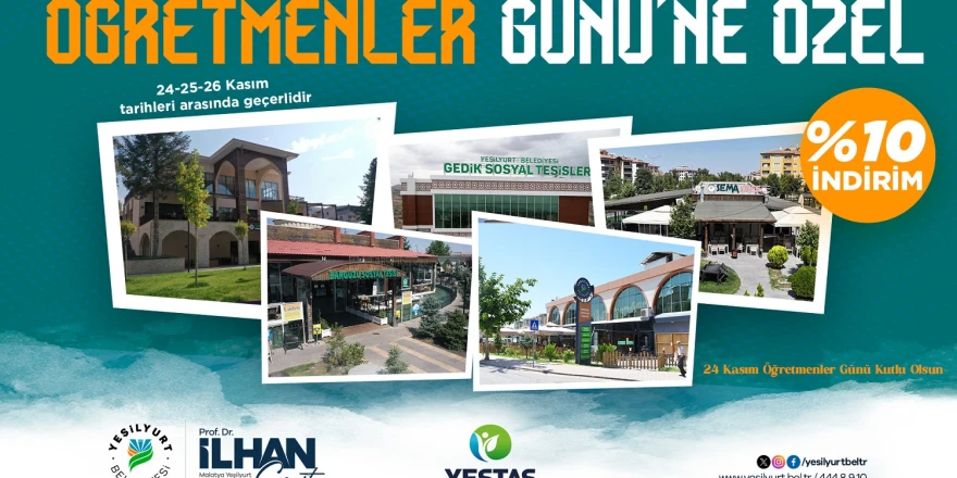 Yeşilyurt Belediyesi’nden Öğretmenler Günü’ne Özel İndirim Müjdesi!