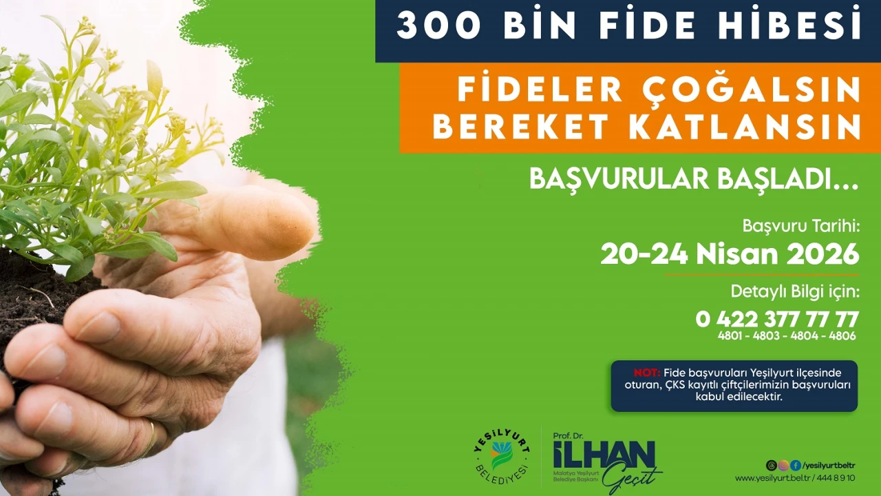 Yeşilyurt Belediyesi 300 Bin Adet Fide Dağıtımı Yapacak