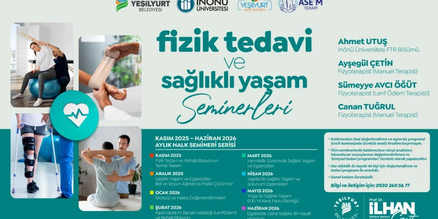 Yeşilyurt’ta ‘Fizik Tedavi ve Sağlıklı Yaşam Seminerleri’ 1 Kasım’da Başlıyor!